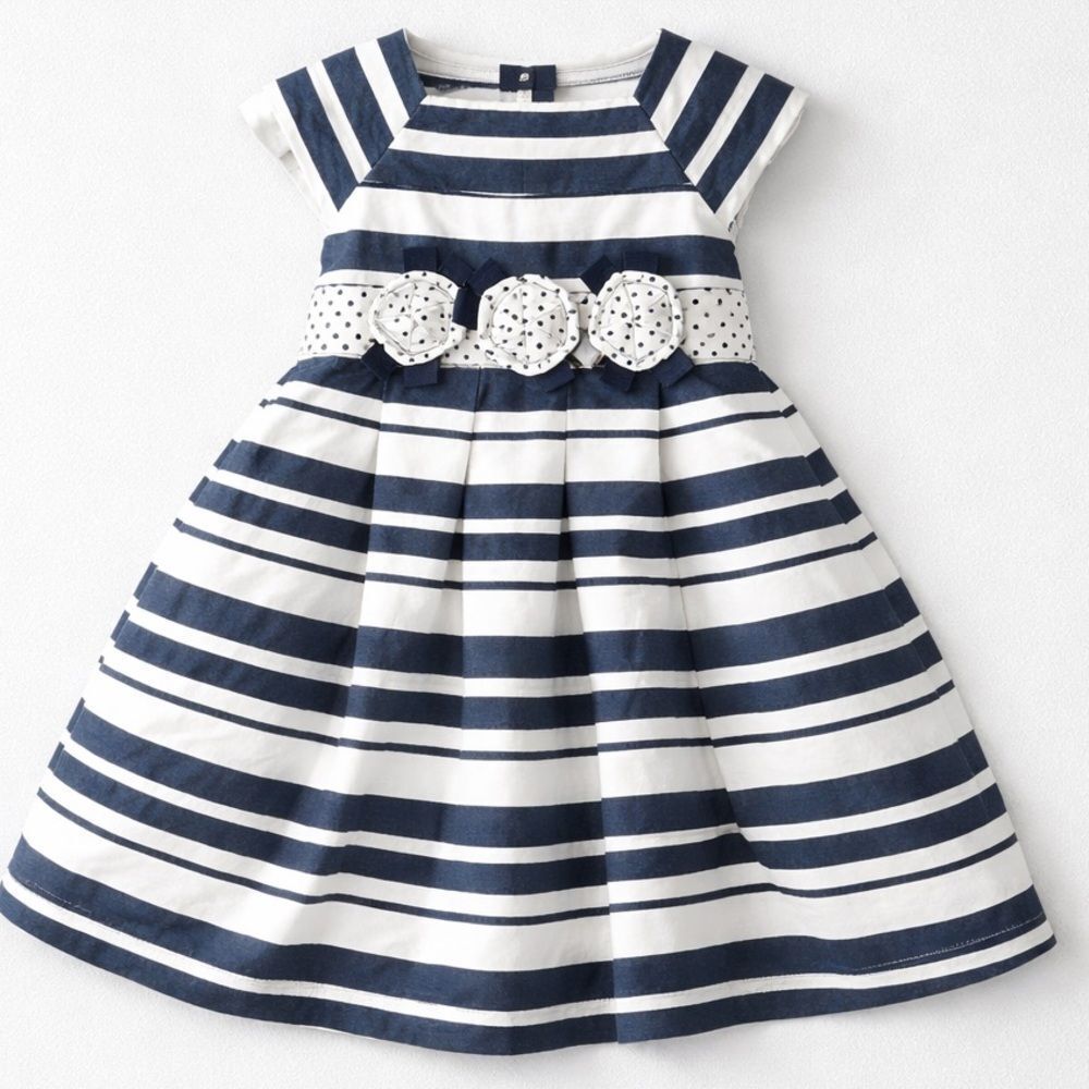 Maggie and Zoe blue and white stripe formal dress size 2T